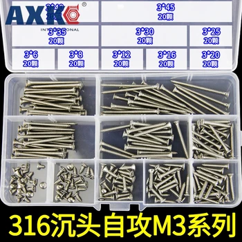 

AXK Fine 316 Stainless Steel Self-tapping Screw Set M3M4M5 Cross Countersunk Head Screw Flat Head Self-tapping Screw