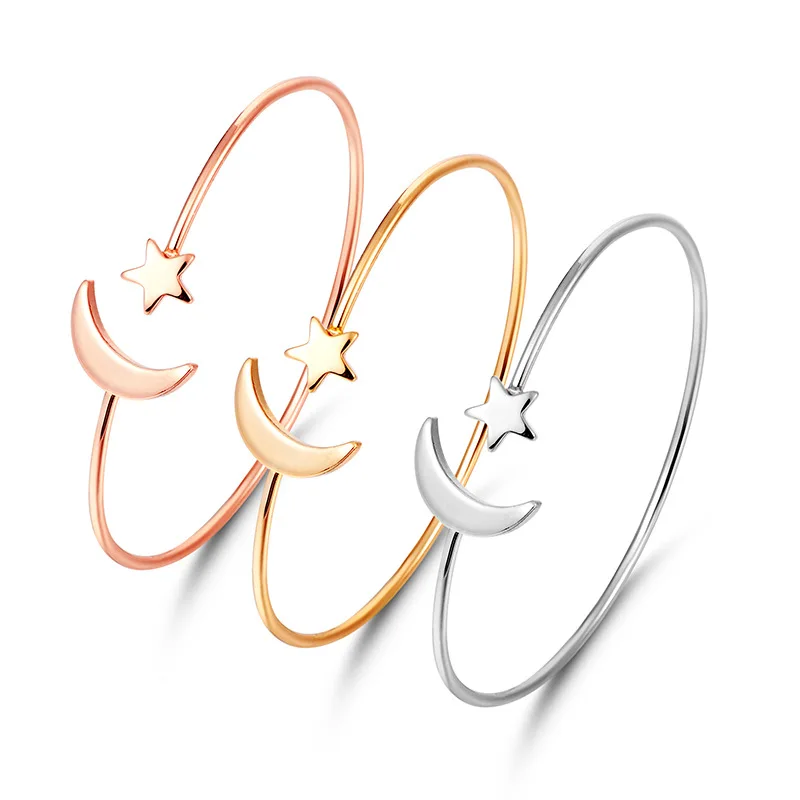 

KobitAce Moon and stars bracelets for woman luxury brand designed minimalist Mini charm bracelets party's jewelry gifts