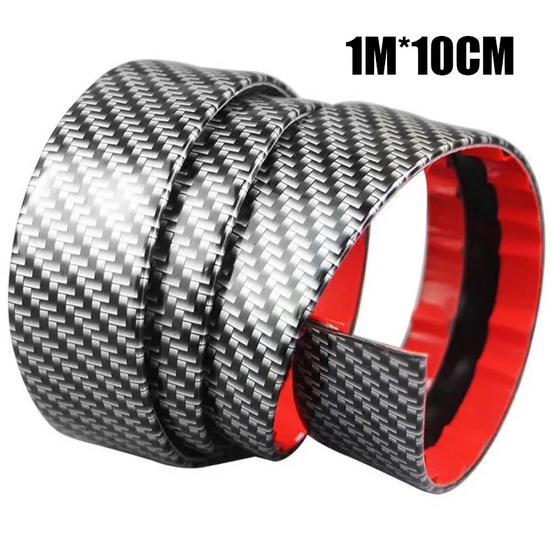 

1x Car 4D Carbon Fiber Door Sill Protector Edge Anti-collision Sticker Flexible