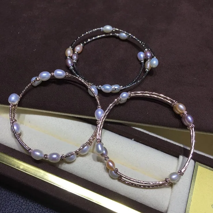 

UNIQUE DESIGNED Genuine Natural Freshwater Pearl Bracelet Classical Trendy Bangle Fashion Jewelry Women Accessories, 10pcs/lot