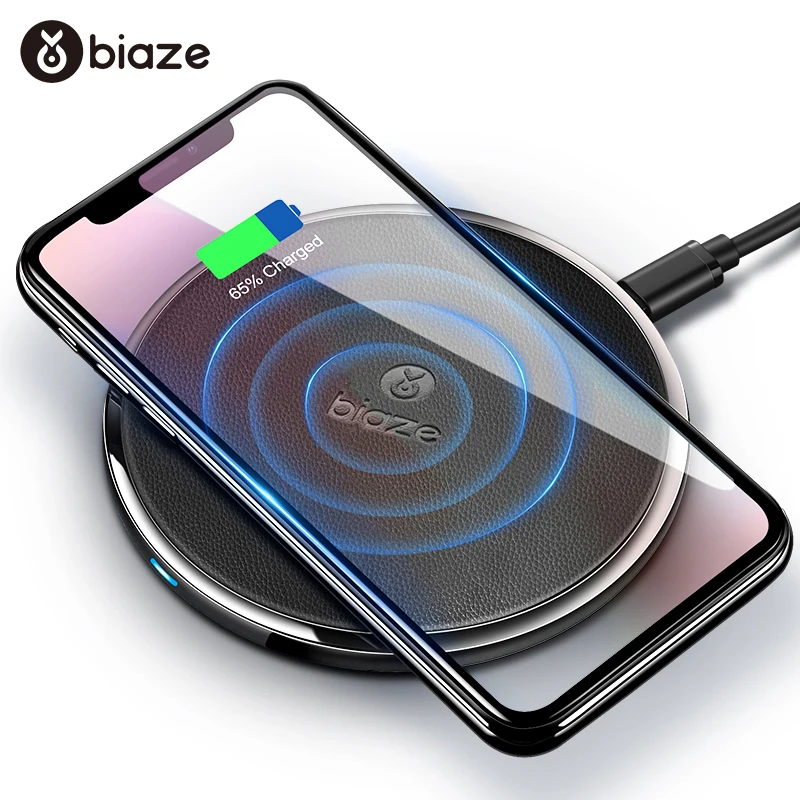 

Biaze Wireless Charger for iPhone X 8 XS 10W USB Wireless Charging for Samsung Galaxy S8 S9 S7 Edge Qi QC USB Wireless Charger