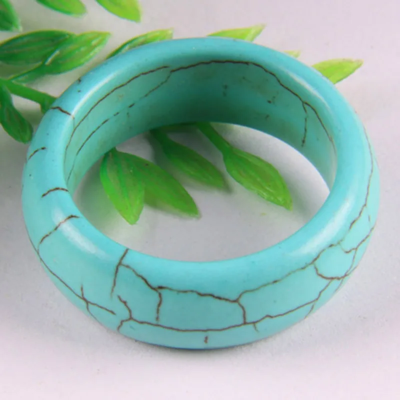 

Blue Howlite Finger Ring Size 10 Jewelry X002