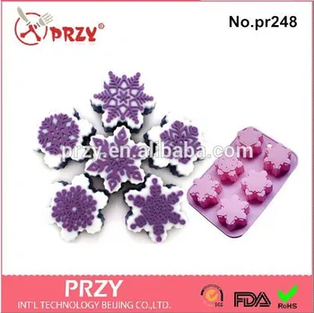 

free shipping soap DIY 100% food grade silicone new silicone cake tools / handmade soap mold / 6 hole snow flower