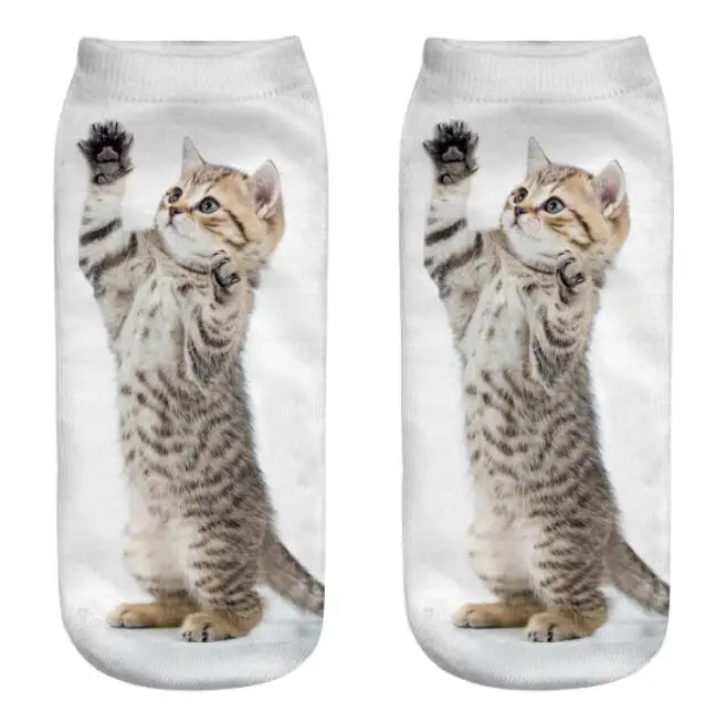 Kitty 3D Носки с рисунком Короткие полусапожки женские Носки носки-башмачки Горячая печатных женщин Носки