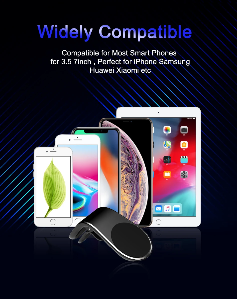 Магнитный автомобильный держатель для телефона VIKEFON с креплением на вентиляционное отверстие, автомобильный магнитный держатель для мобильного телефона с поддержкой gps для iPhone X 8 7 samsung S9