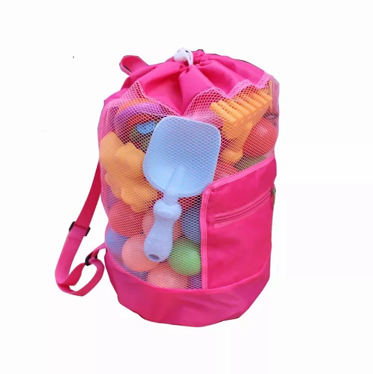 Переносные детские мешки для хранения на море, сетчатые сумки для детей, пляжные игрушки для песка, Сетчатая Сумка, спортивная одежда для ванной, полотенца, рюкзаки - Цвет: pink