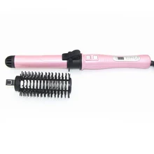 Ufree профессиональный керамический анион для завивки волос, выпрямитель для горячего нагрева, электрическая щетка для волос с ЖК-дисплеем, гребень для завивки, Круглый Большой гребень