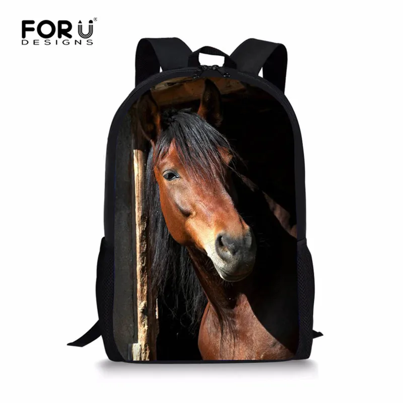 FORUDESIGNS/Galaxy рюкзаки с рисунком лошади детская школьная сумка для девочек модная сумка Mochila для мальчиков повседневная сумка Mochila - Цвет: Z3248C