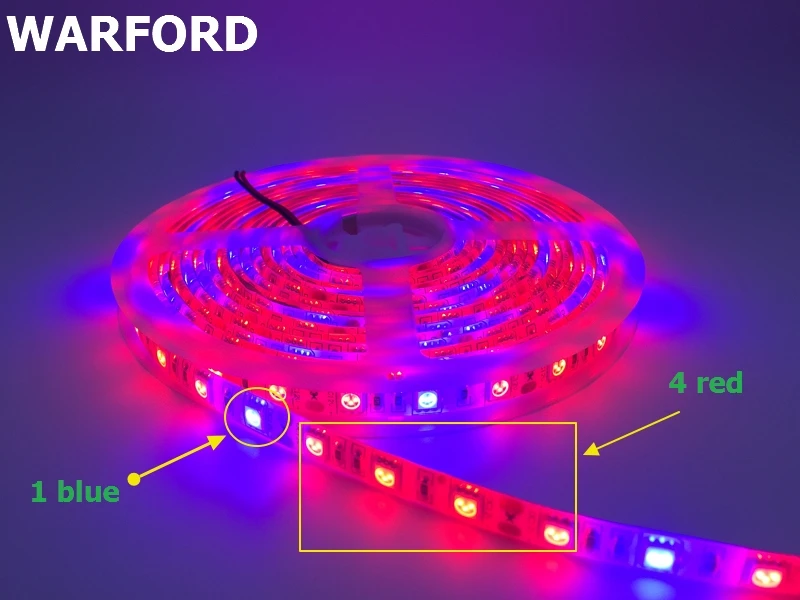 

5m/roll 5050 LED Grow Lights DC 12V waterproof Growing LED Strip Plant Growth Light Set with Power Adapter and Switch