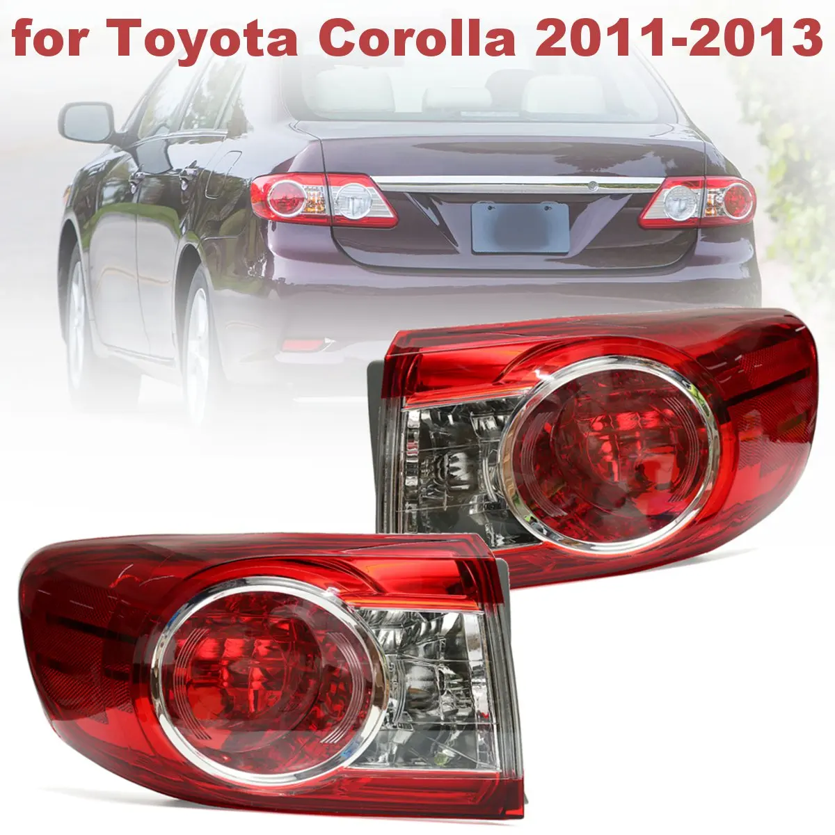 

Left And Right Side PMMA Red Rear Right Side Tail Light Brake Lamp for Toyota Corolla 2011 2012 2013 #TO2804111 #81560-02580