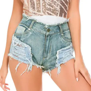 

Women Destroyed Ripped Short Jeans Mini High Waist Short Jeans Booty Ladies Summer Casual Club Beach Tassel Denim Shorts Pants