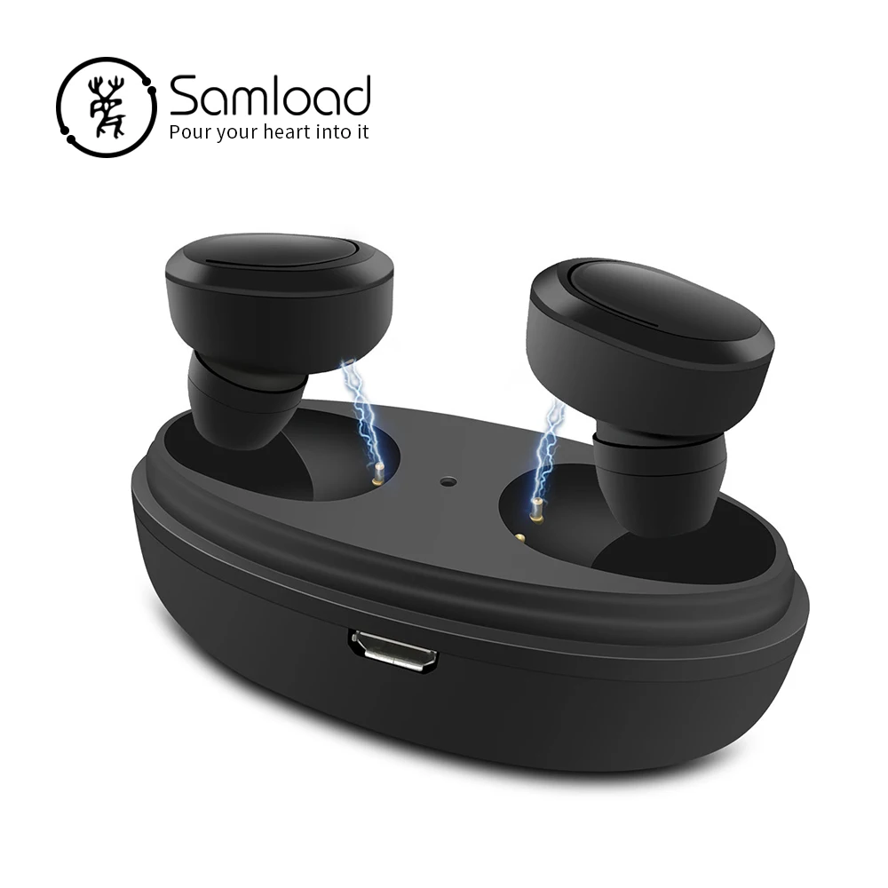 

Samload Wireless Bluetooth 5.0 earphones Stereo Binaural Calls Earbuds Earphone Built-in Mic with Charging Box For iPhone 7 Sony