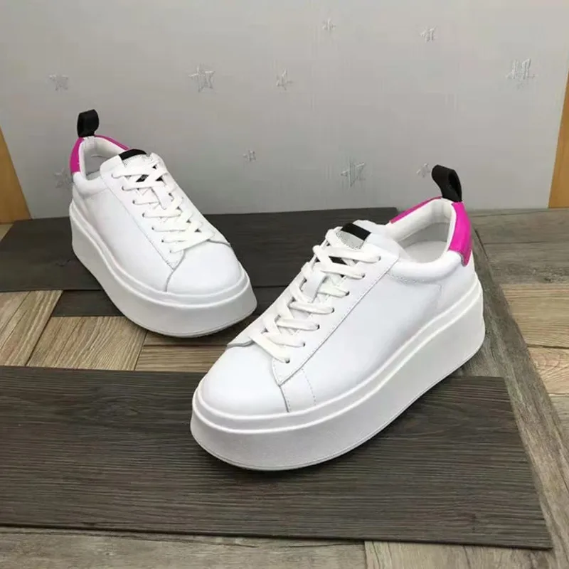 Woman Shoes White Sneakers Genuine Leather Vulcanize Spring Autumn Krasovki Women Casual Shoes Basket Trainers Tenis Feminino