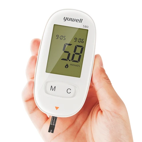 Medidor de Glicose Detecção de Açúcar Medidor de Saúde do Agregado Yuwell Sangue Diabético Glicose Familiar Monitores Ferramenta Xty580 no