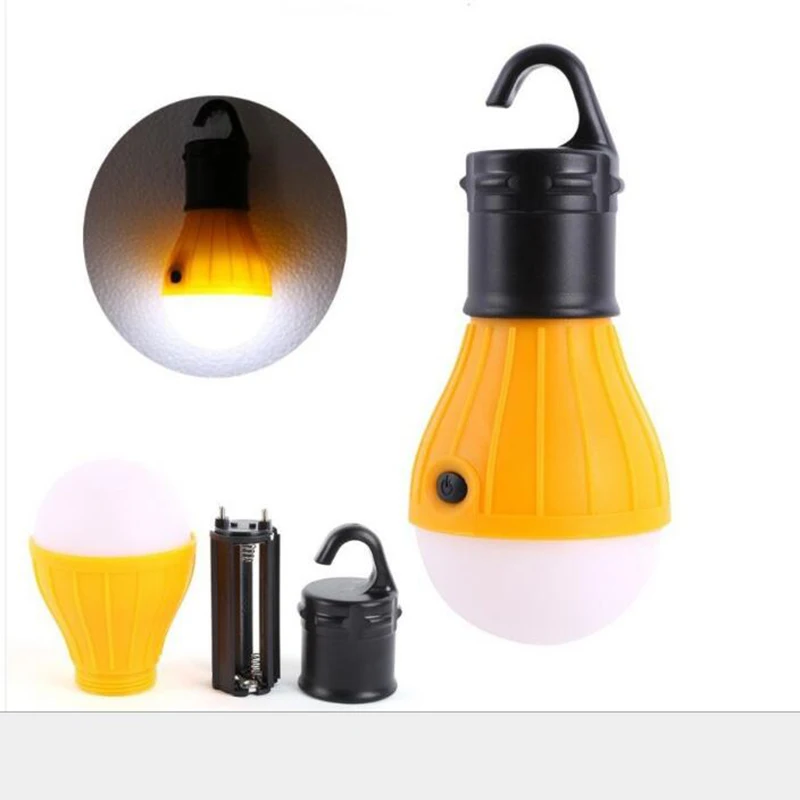 4 Colors Lightweight Outdoor Mini Camping Lamp Environmental Ball Light Bulb 3 Leds Hanging Hiking
