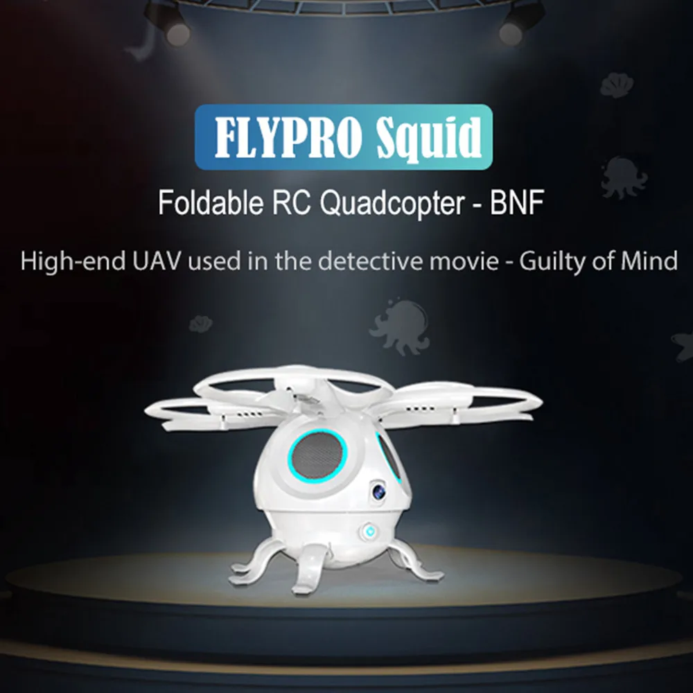 

FLYPRO Squid Foldable RC Quadcopter BNF WiFi FPV 720P HD Optical Flow Positioning 360-Degree Panoramic Video WiFi APP Drone Dron