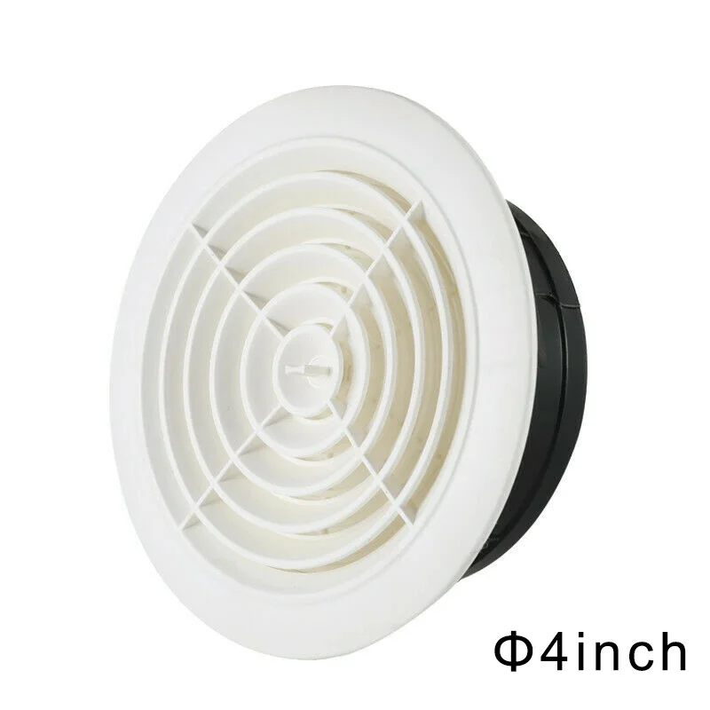 Регулируемая вытяжная вентиляционная круглая стена вентиляционное отверстие ABS жалюзи белая решетка крышка для ванной комнаты офис кухня вентиляция - Цвет: 4 inch