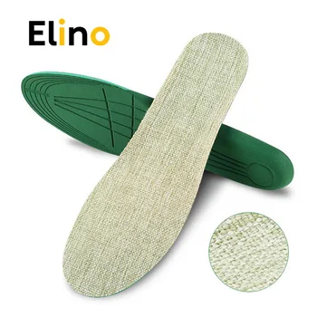 

Elino Hand-Woven Bamboo Charcoal Linen Breathable Deodorant Insoles For Shoes Men Women Sports Running Cushion Insert Pads