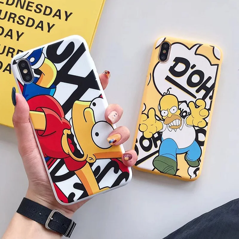 

Phone Case For iPhone 6 6s 7 8 P PLUS X XR XS MAX Cute Funny Fashion Cartoon Silicone Phone Cases Cover