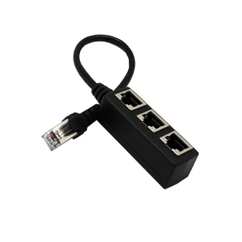 

RJ45 Male to 3 RJ45 Female Port Network Extender Cable Splitter LAN Ethernet Using Gold-plated Core Prevent Damage to the Net