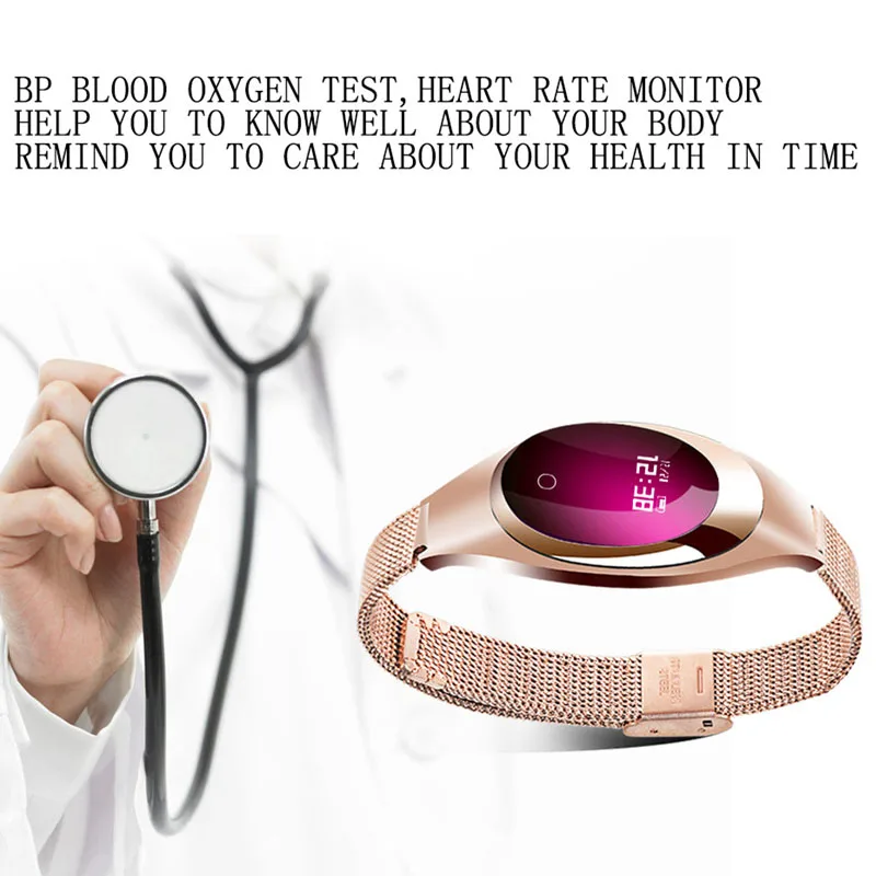 Женские Смарт-часы Greentiger Z18, модный подарок для девушки, подруги, монитор сердечного ритма, смарт-браслет, измеритель артериального давления, шагомер, умные часы