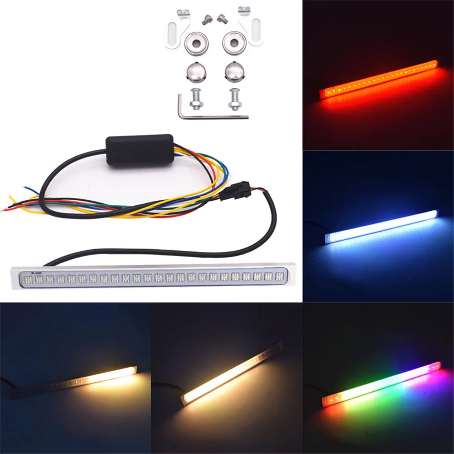 24LED номерных знаков Lights190MM x 15 мм Красочные ходовые огни дневного DRL Вождения поворотов Световой индикатор