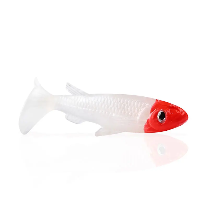 Приманка для рыбалки от ftk 5 шт. Мягкая приманка Minnow Shad Fishlike аксессуары 3D глаз поддельная рыба плавающий воблер приманка бас силиконовая морская HF - Color: 005