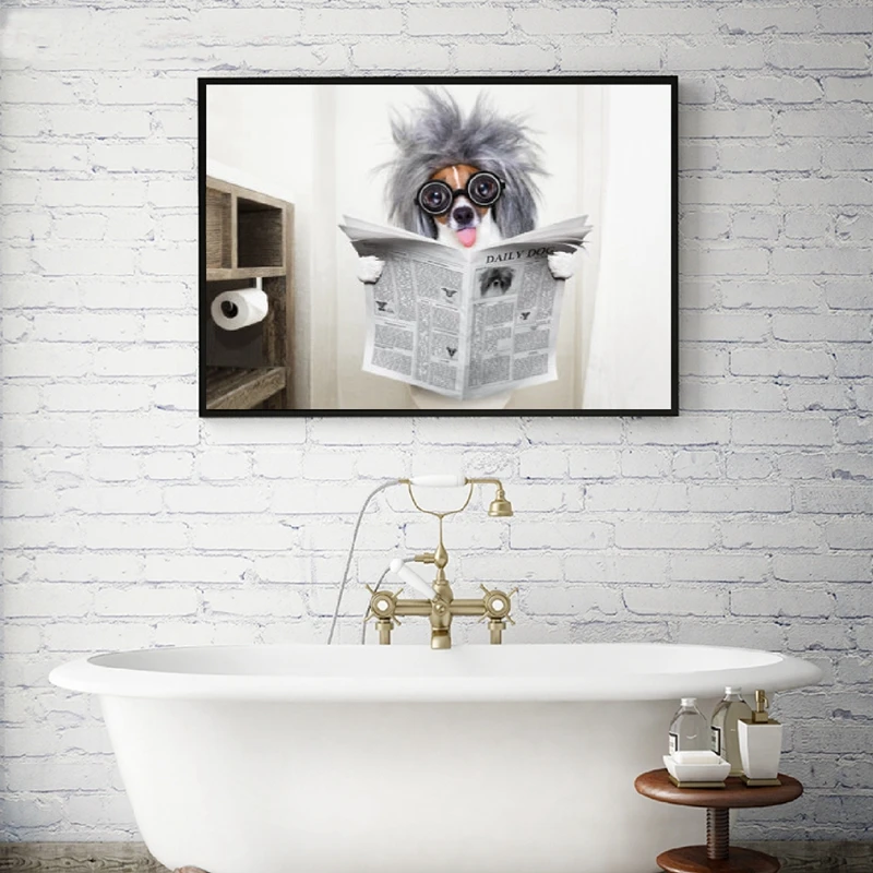 Dog Reading Art Print Decor