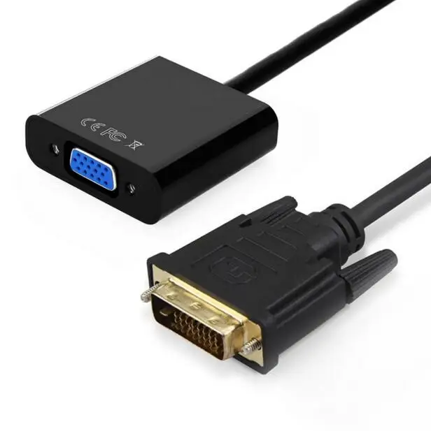 DVI 24+ 1 DVI-D источник в VGA охватывающий утопленный разъем Активный адаптер конвертер кабель VGA DVI 10 см 0,1 м для ПК монитор HDTV