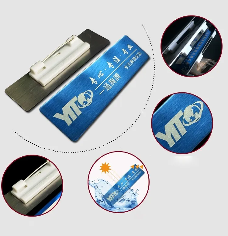 10pcs 7020mm blank stainless steel name tag name badge holder with safety pin mirror metal badge (9)