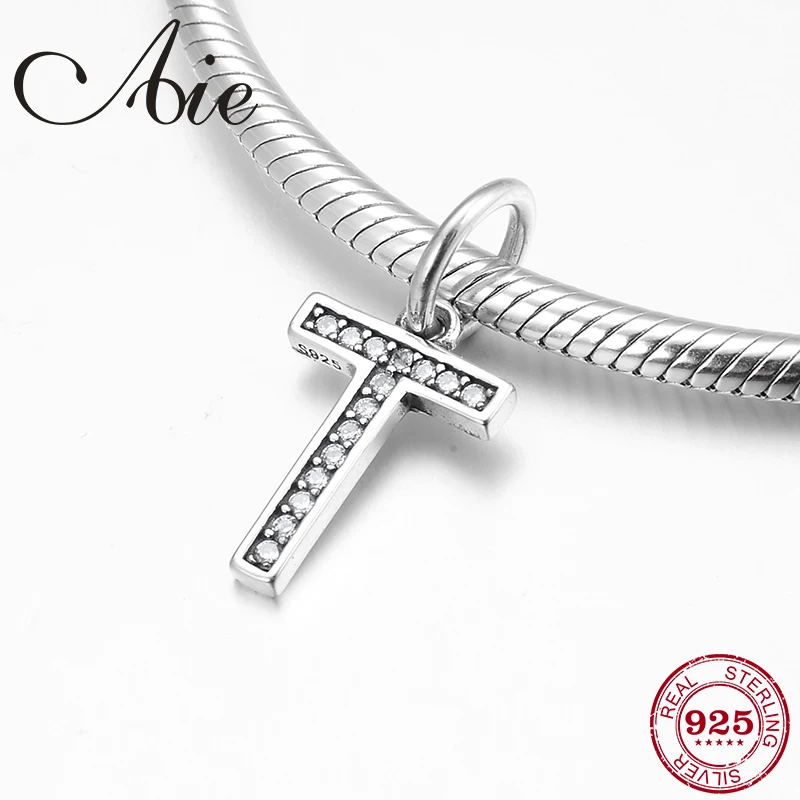 

Real 925 Sterling Silver New wholesale letter alphabet T pendant beads for jewelry making fit Original Pandora Charms Bracelet