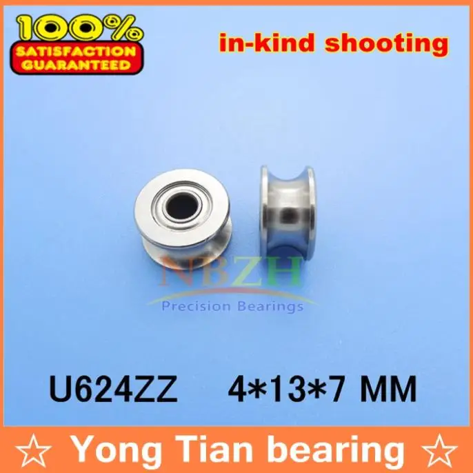 

U624ZZ ABEC-5 U groove roller wheel ball bearings 4*13*7 mm U624 624UU SZU4-13