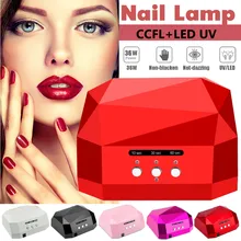 36W Nail Dryer Diamond Shaped LED UV Lamp Nail Lamp LED& CCFL Curing for UV Gel Nail Polish Nail Art Manicure Tools 110-240v