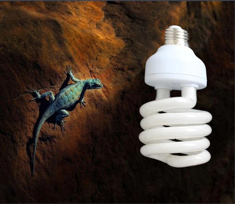 Skup Gadów kompaktowe fluorescencyjne lampy wiwarium światła 110v 220v 10.0 UVB UVA UV 26W 10.0 E27 śruba światła P415