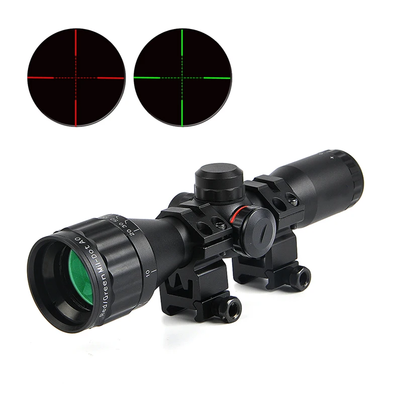 

6X32 AOE Tactical Scope Riflescopes Optics Hunting Scope Red&Green Dot Illuminated Reticle Fiber Sight Riflescope