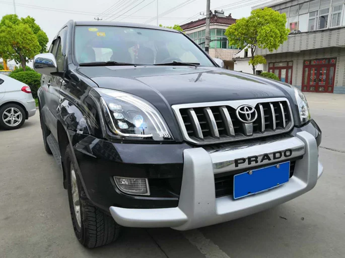 2 шт. светодиодный фонарь для Toyota Prado 03-09 Автомобильный светодиодный фонарь с двойными ксеноновыми линзами автомобильные аксессуары дневные ходовые огни противотуманные фары