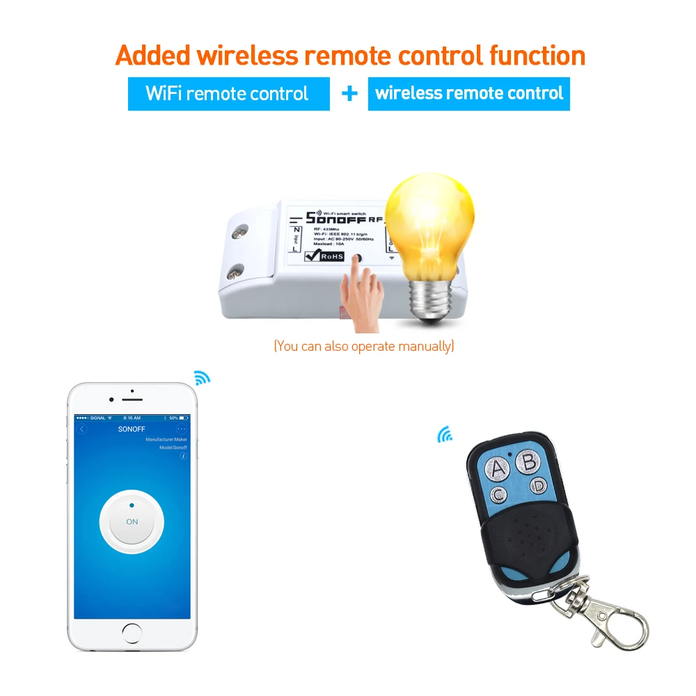 Беспроводной переключатель Itead SONOFF RF Wi Fi для стандартного таймера пульт
