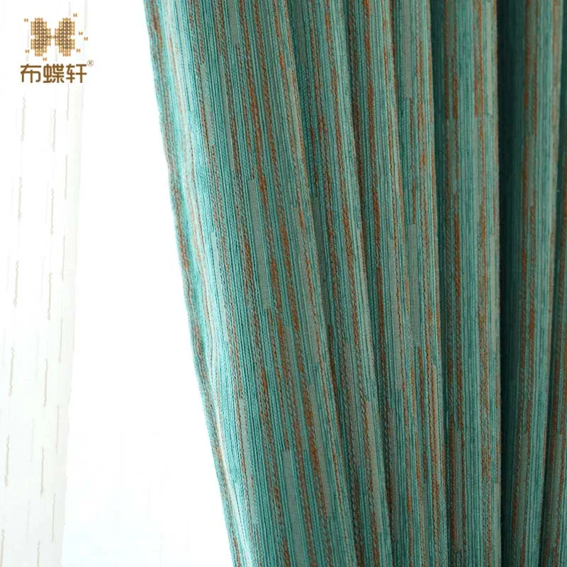 

Modern Simple Style Solid Color Luxury Chenille Fabric Blue Grey Cotton Curtains for Living Room Bedroom Customized Size