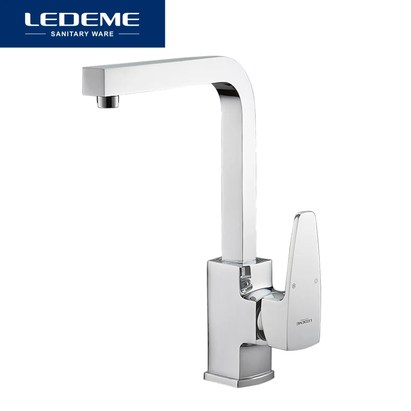 LEDEME Смеситель для кухни высокий с гайкой латунь Цвет: хром L4030 2|tap for kitchen|kitchen faucet