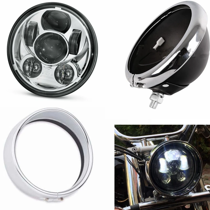 Motorcycle Accessories 5.75" Headlight Lamp Bezel Trim Ring For Harley
