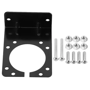 

Black Metal Mounting Bracket Holder for 7 Pin Caravan Towing Trailer Connector Plug Socket Comes with complete screws and nuts