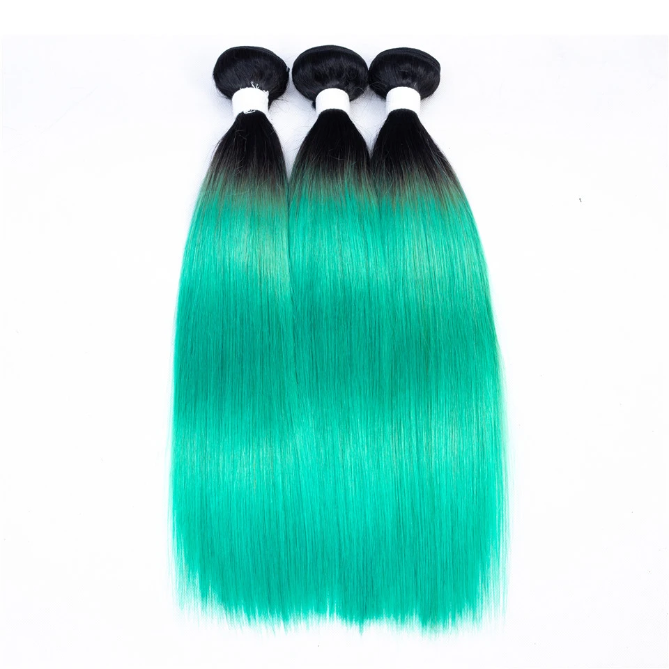 Straight 1b Mint Green Ombre Brazilian Remy Human Hair Extensions 2 Tone Light Green Hair Weave 3 Bundles Hair Ot Emerald Green 3 4 Bundles Aliexpress