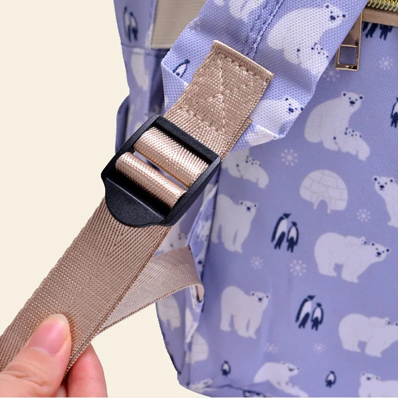 Baby Diaper Bag Maternity Nappy Bag Mummy Travel Backpack Nursing Bag For Baby Stroller Large Capacity Print Wetbag 42X27X21CM (4)