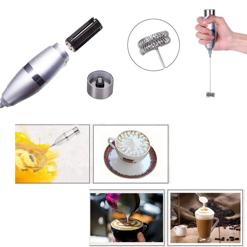 

Multi-functional portable Milk Frother Electric Handheld Portable Powerful Milk Foamer Durable Stainless Steel Egg Beater HY