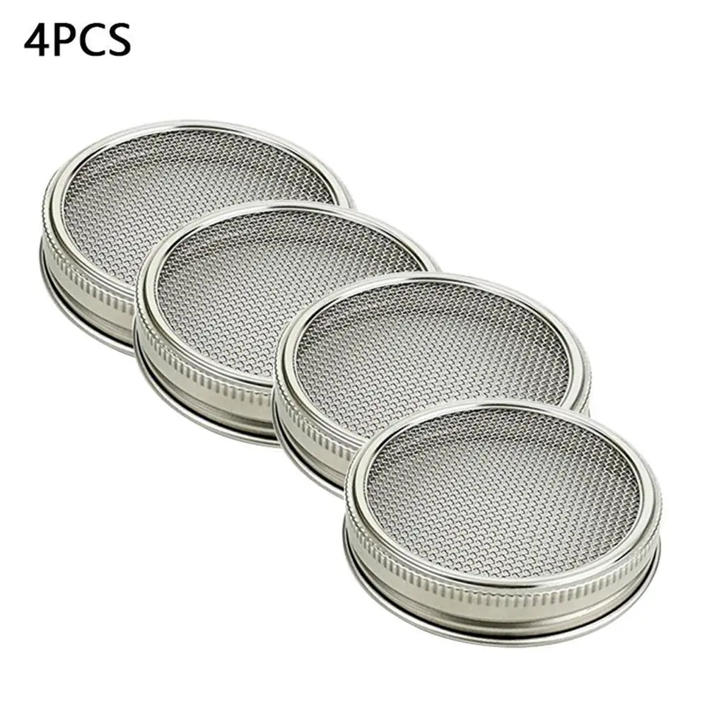 

Lot Kitchen Dining Decor Stainless Steel Strainer Sprouting Lids For Mason Canning Jars Wide Mouth Multi-tools
