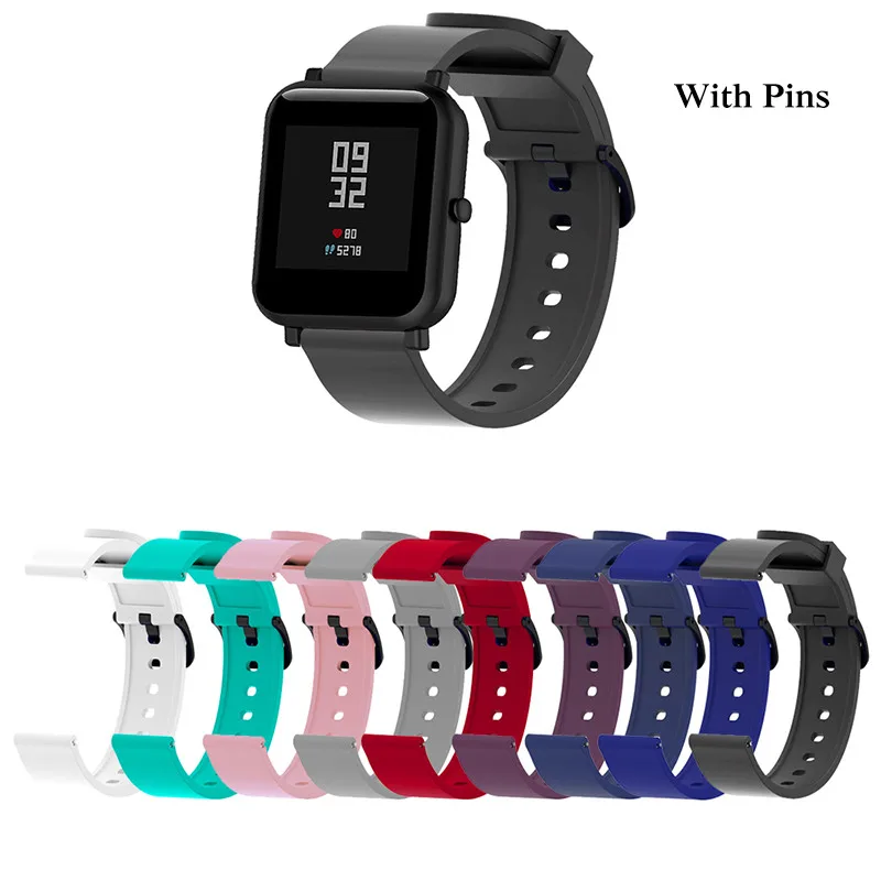 Wrist Strap Silicone Sport Strap For Xiaomi Huami Amazfit Bip Smart Watch 20MM Replacement Band Bracelet Smart Accessories Mar1