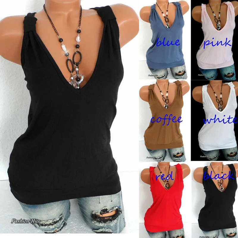 

New 2019 Fashion Plus Size Outdoor Casual Blouse Women Solid Sleeveless V-Neck Summer Shirt Slim Backless Sexy Blusas Female Top