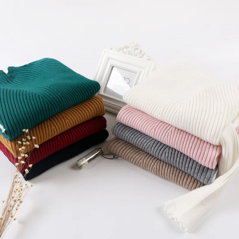 

Autumn/winter New Soft Lace Half-High Collar Slim Stretch Pullover Women Sweater Bottoming Basic Female Sweater High-Quality