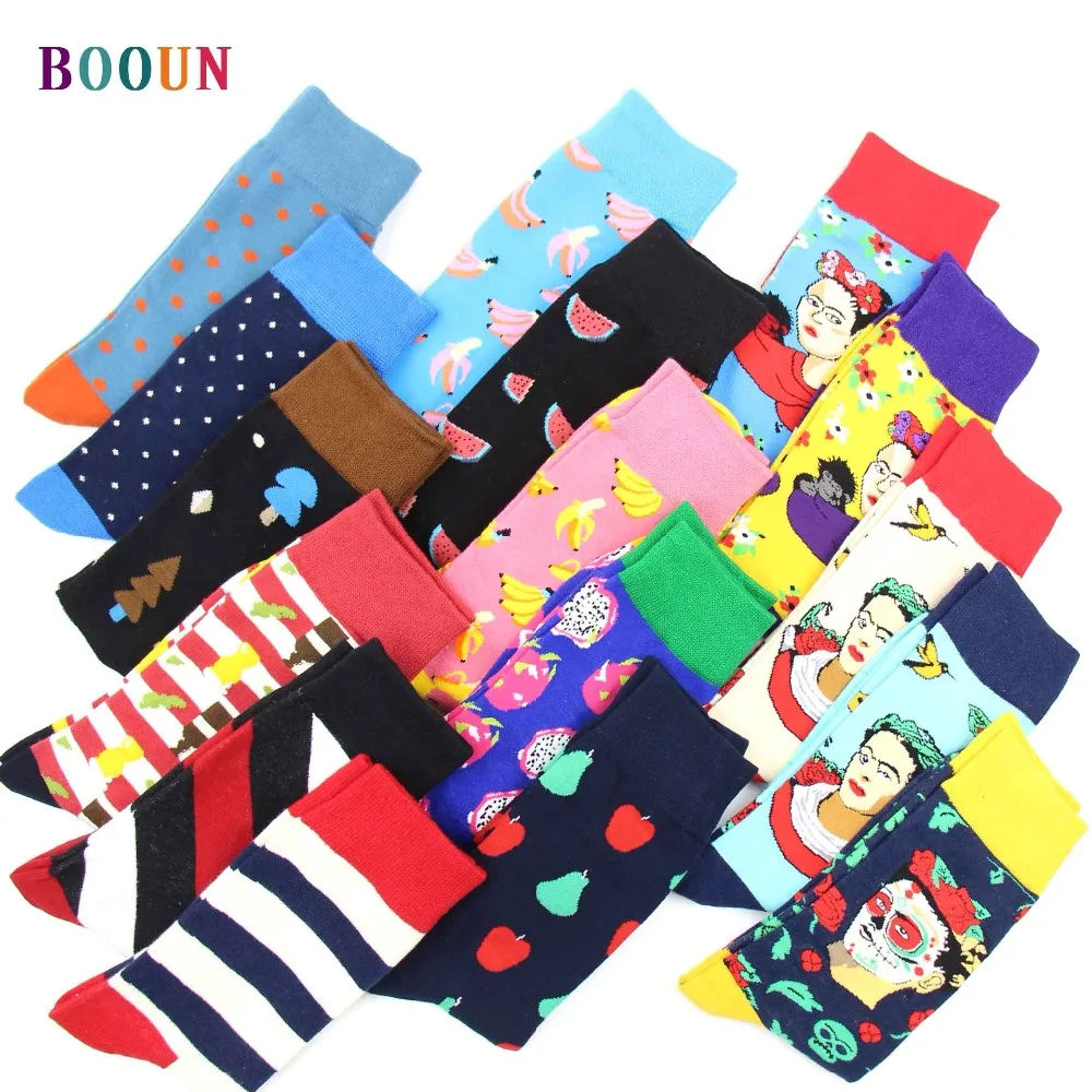 

Gifts for men's new combed cotton socks funny compression hip hop casual england style colorfull