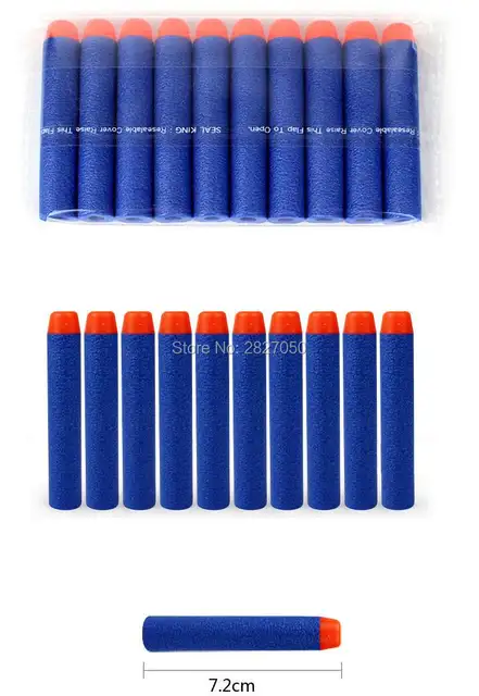 20pcs Soft Hollow Hole Head Blue 7.2cm Refill Darts Toy Gun Foam Safe Sucker Bullet For Boy Childs Kid Nerf 2